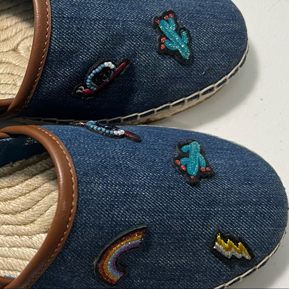 Coach Denim Slip-on Carson ESPADRILLE Size 7B WITH PRAIRIE SOUVENIRS - Picture 10 of 16